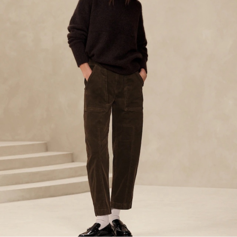 Banana Republic Corduroy Barrel Pants Dark Brown